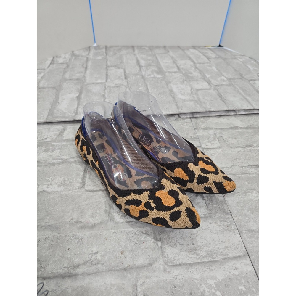 Rothy's The Point Big Cat Size 6/7 Leopard Animal Print Ballet Flats Women's